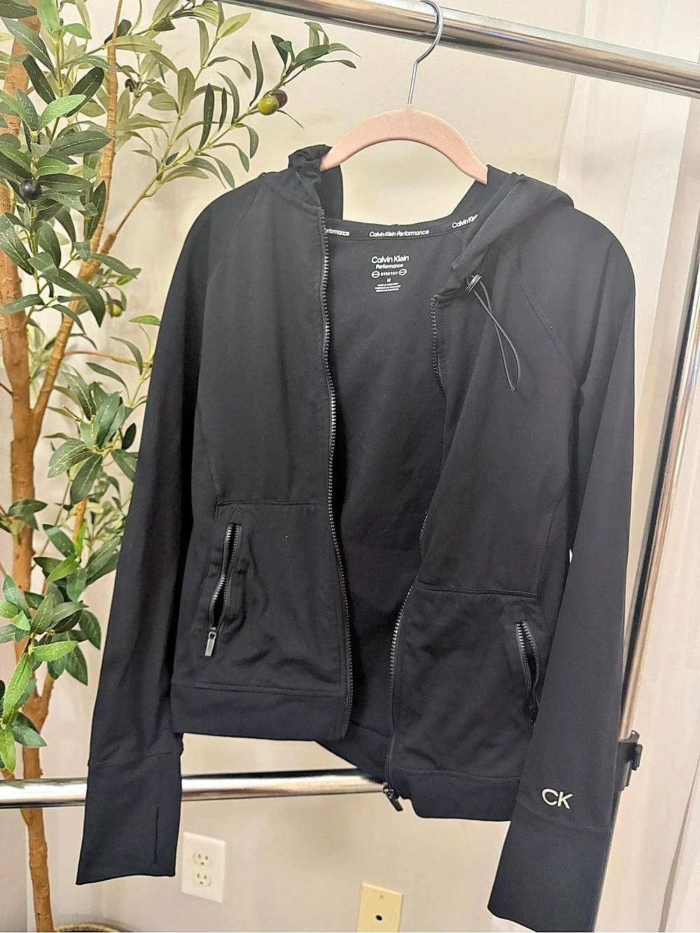 Calvin Klein Performance Black Athletic Jacket Size Medium Like New